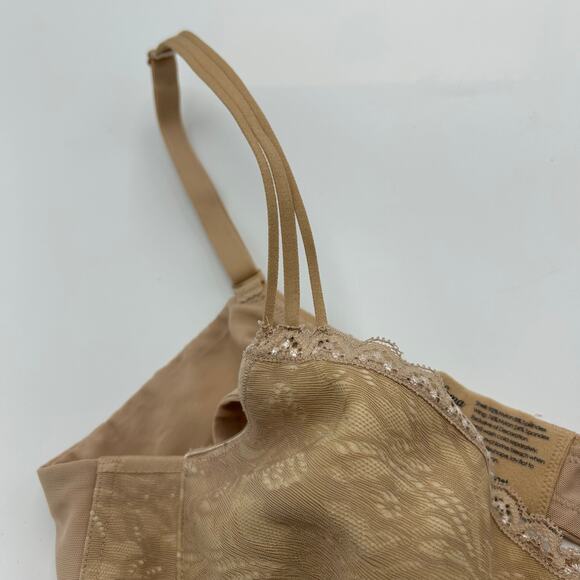 Soma Enticing Lift Balconette Bra 38B Nude Lace Underwire Push‑Up Style 0516 - Picture 6 of 10